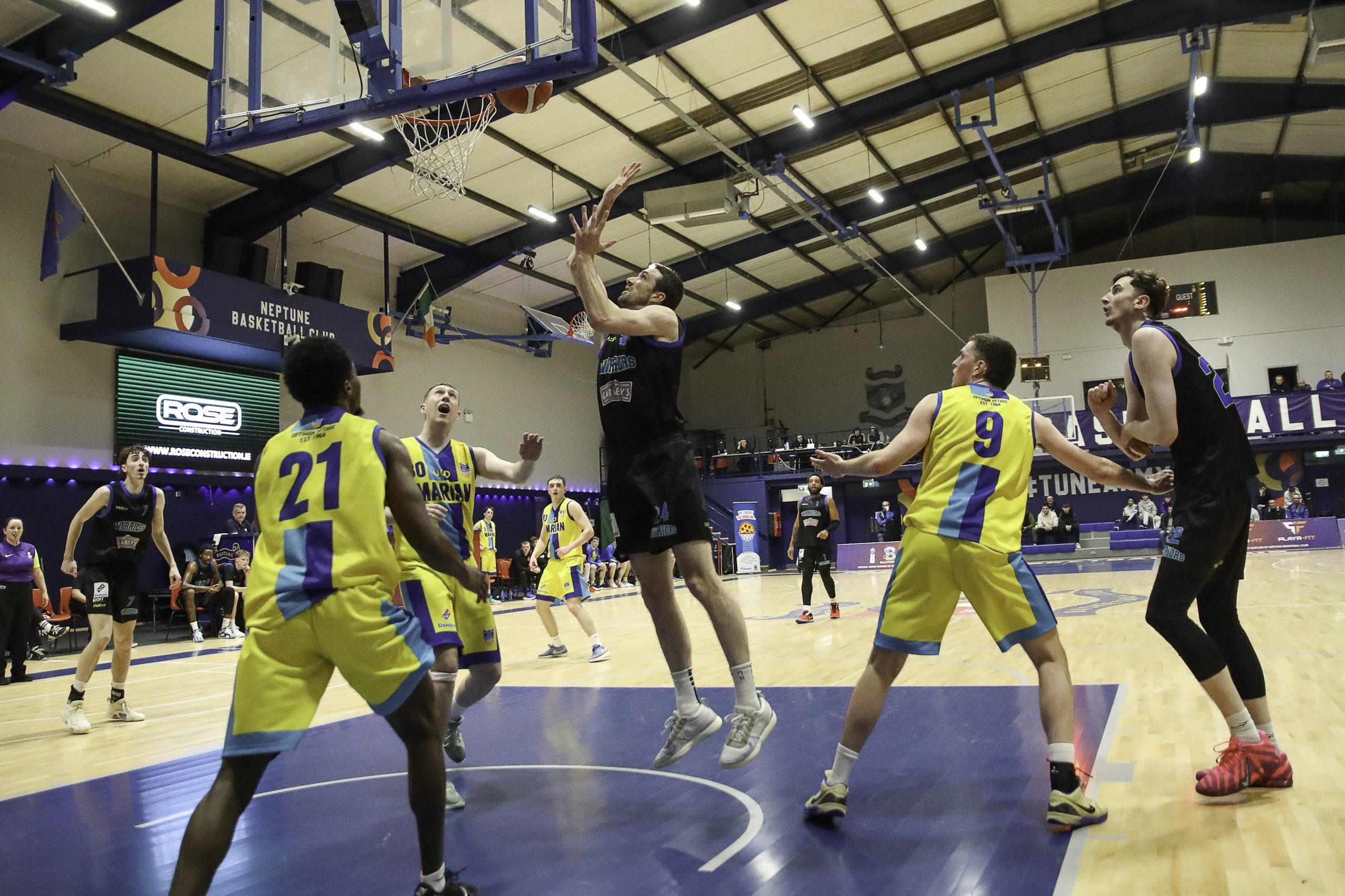 Warriors captain Eoin Quigley tips in